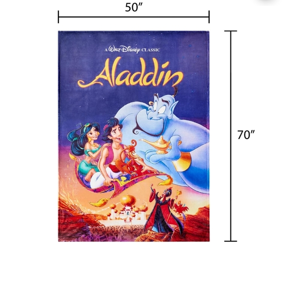 Disney Aladdin Retro VHS Boxed Silk Touch Classic Throw Blanket - Picture 5 of 6
